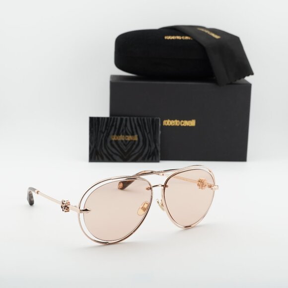 Roberto Cavalli SRC032M 8FCG Aviator Sunglasses - Gold/Orange main image 4